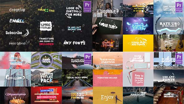 PR预设-4套卡通手绘流体动漫风格文字标题转场预设动画