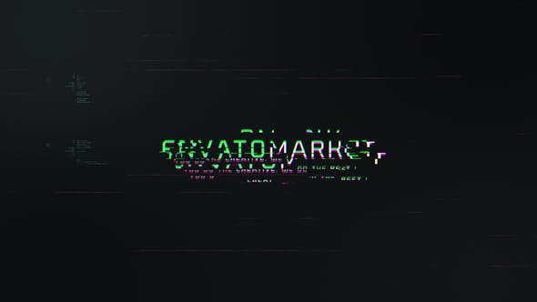 AE模板-4K快速科技感信号损坏logo动画Fast Glitch V2