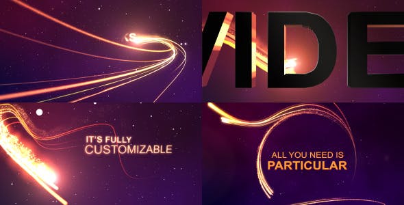 AE模板-流动粒子光线拖尾logo动画宣传片头Flowing Light Streak