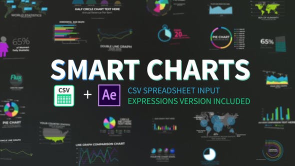AE模板-智能信息数据统计CSV图表动画 Smart Charts CSV Infographics