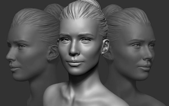 ZBrush雕刻逼真女性角色面部教程