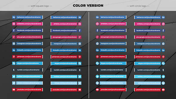 FCPX插件-社交媒体链接字幕条动画预设 Social Media Links