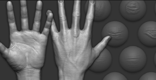 15组手皮肤细节雕刻Zbrush笔刷Gumroad ZBrush Hand Details VDM Brush