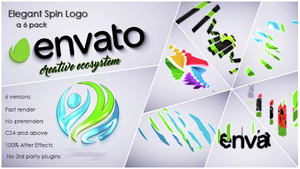 AE模板-优雅旋转企业标志logo动画Elegant Spin Logo