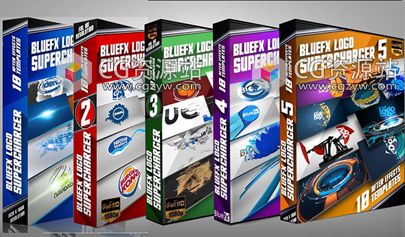 AE模板-5套时尚三维企业优雅标志logo动画集合