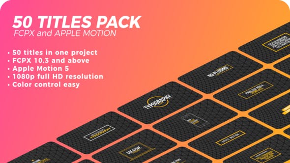 FCPX插件-50组简洁文字标题字幕动画预设 50 Minimal Titles