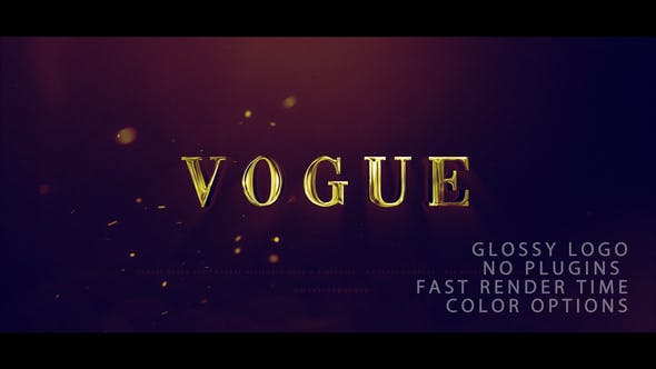 AE模板-时尚黑暗金属质感标志logo开场Vogue Logo Reveal
