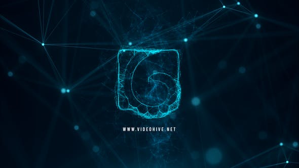 AE模板-Plexus点线汇聚形成Logo文字动画 Plexus Logo Reveal