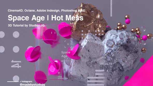 C4D制作空间艺术海报OC渲染教程Cinema4D