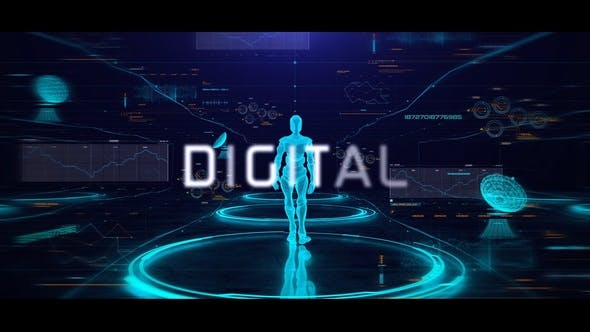 AE模板-未来高科技HUD机器人机械开启科幻电影宣传片头İnterview With Science Opener