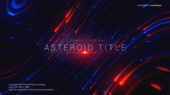 AE模板-电影标题科技感线条背景文字宣传片头 Asteroid Cinematic Title
