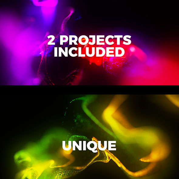 AE模板-4K多彩慢动作流体粒子文字标题开场片头