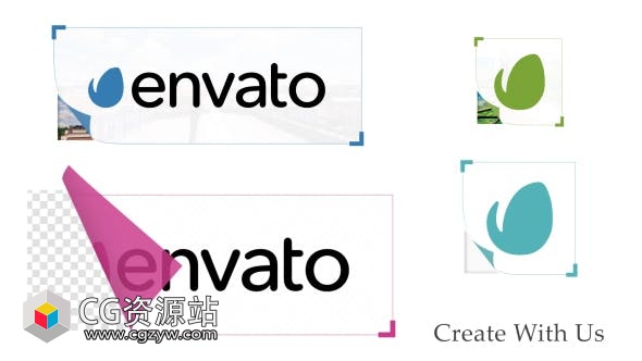 AE模板-方形线框展开翻脚logo标志片头动画Logo Unfold免费下载