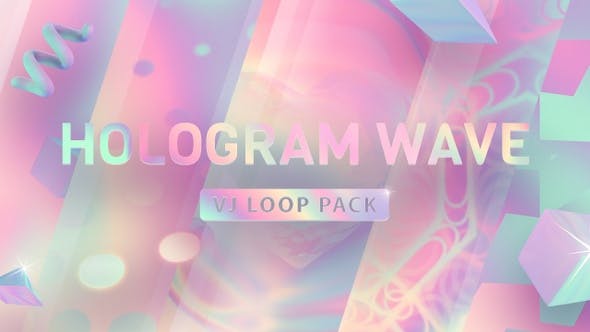 10个抽象梦幻虚拟音乐会迪斯科Vj循环背景视频素材 Hologram Wave Vj Loop Pack