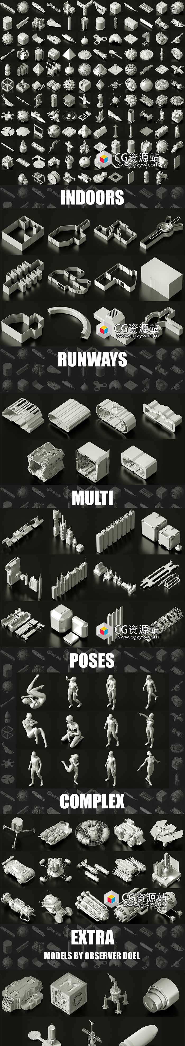 280个多类型科幻风格硬面3D模型TFMSTYLE – Asset Pack(obj/fbx格式)-图片2