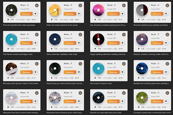 80个爱情故事短视频婚礼配乐背景音乐MP3/WAV