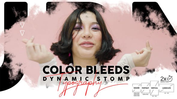 AE模板-动感快速墨水过渡文字排版开场片头Color Bleeds Dynamic Stomp Typography