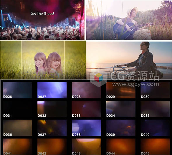 150个唯美婚礼MV镜头光斑背景虚化漏光耀斑光晕炫光叠加视频素材