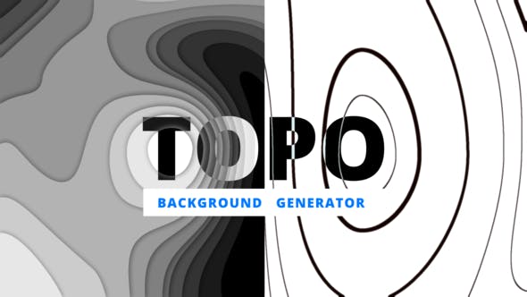 AE模板-抽象背景生成器液体地形纹理图等高线风格背景动画 Background