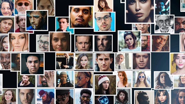 FCPX模板插件-图片汇聚照片墙Logo动画 Mosaic Corporate Logo