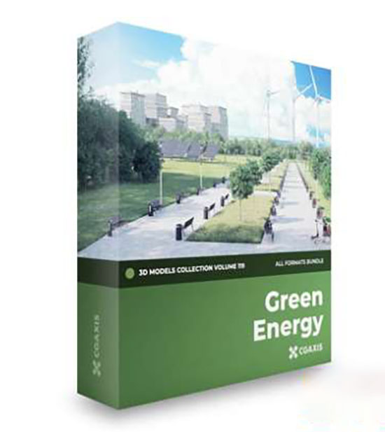 30个充电桩风车发电车公共环境节能设施3D模型 CGAxis119