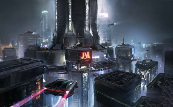 未来科幻城市景观概念图PS绘画教程 Gumroad – Environment Concept Art – Cityscape