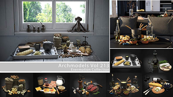 食物美食餐具3D模型 Evermotion – Archmodels Vol.213