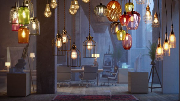 台灯吊灯灯具3D模型 Evermotion – Archmodels Vol.184