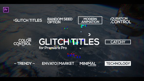 PR预设-10组小故障标题动画Glitch Titles for Premiere Pro