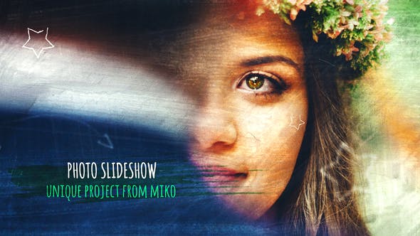 AE模板-照片回忆笔刷遮罩幻灯片相册开场 Photo Slideshow