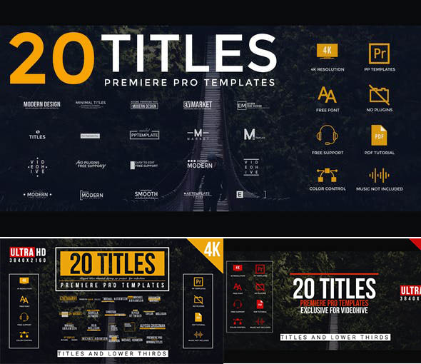 PR预设-4K60组现代时尚简洁文字排版标题动画