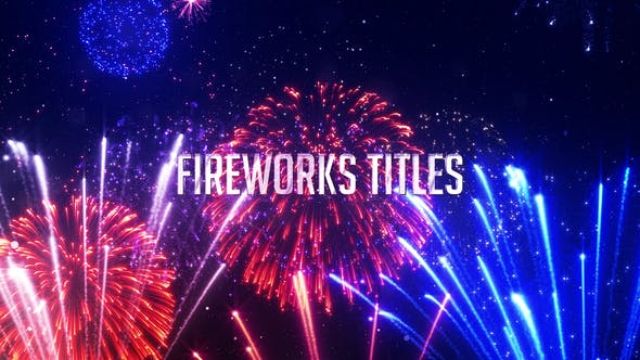 AE模板-庆祝活动颁奖除夕新年晚会五彩烟花粒子标题片头Fireworks Titles