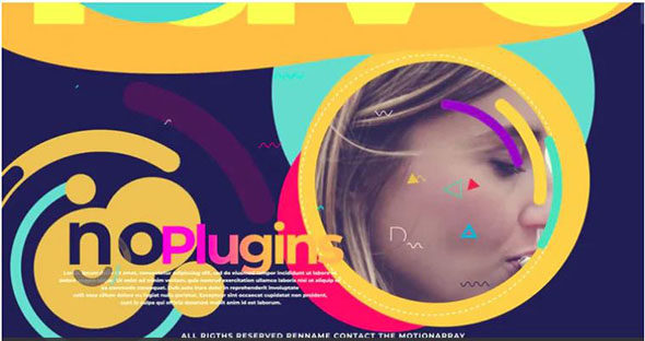 AE模板-有趣时尚多彩图形照片视频片头开场Colorful Opener