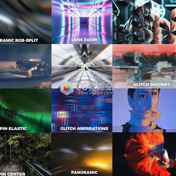 FCPX转场插件-700+分裂平移缩放旋转分割旋转透视漏光视频转场预设-图片1