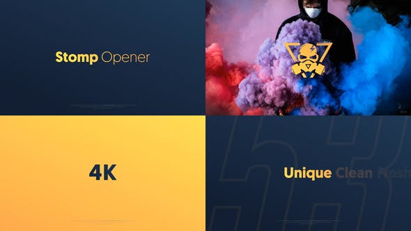 AE模板-节奏感跺脚4K文字排版快闪片头Simple Stomp Opener