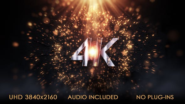 AE模板4K金属感火花粒子冲击猛击爆炸logo动画Logo Impact