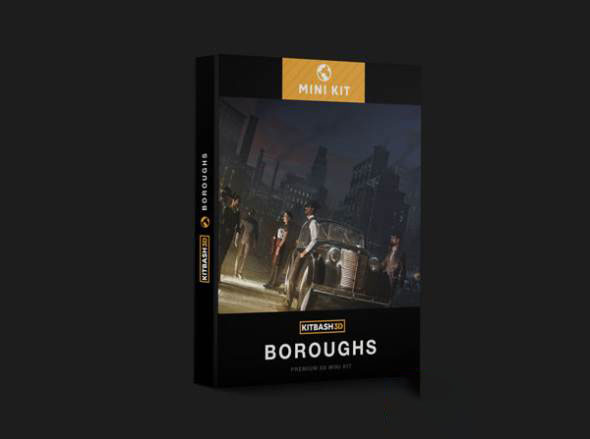 19世纪美国建筑楼房3D模型 KitBash3D – Mini Kit: Boroughs