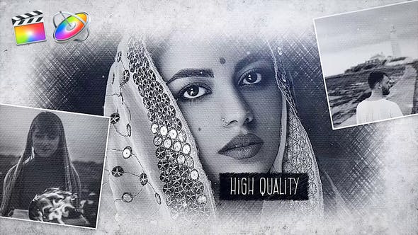 FCPX插件-照片回忆手绘素描相册片头 Memory Sketch