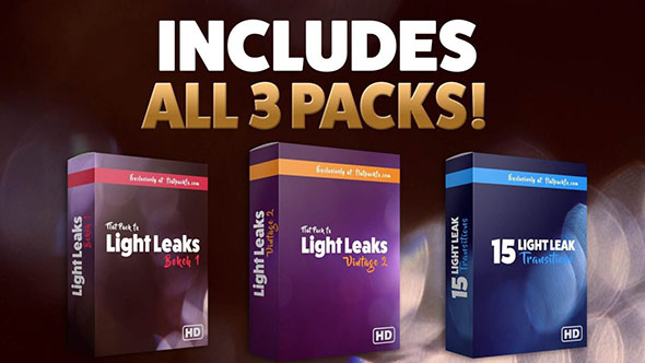 45组镜头耀斑漏光光效转场合成视频素材