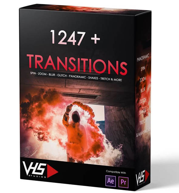 PR预设-1247+创意过渡小故障相机移动调色转场预设合集包-图片1