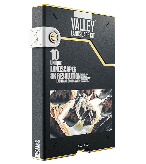 10种地形山谷山丘景观8K置换贴图材质TFM-图片1