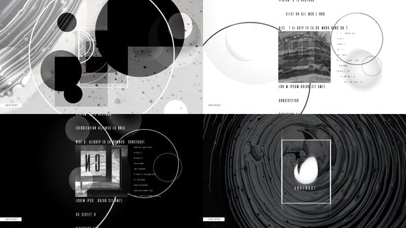 AE模板-黑白抽象几何线条背景logo动画开场Dark Movies Logo