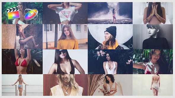 FCPX插件-创意视差照片网格展示相册片头Photo Grid