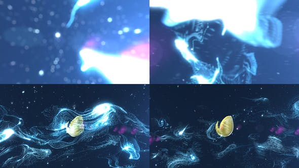 AE模板-闪光流动粒子条纹冲击Logo动画 Particles Streaks Logo Reveal