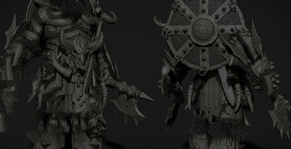 ZBrus游戏角色雕刻制作巨兽人怪兽进阶视频教程