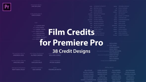 PR模板/预设-片头片尾字幕滚动字幕演职员表工具包Film Credits Kit