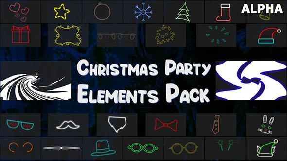 54个4K卡通面具人物装饰运动图形视频元素包视频素材