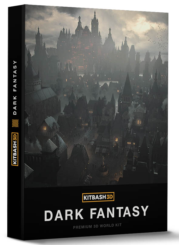 黑暗城堡建筑楼房3D模型 KitBash3D – Dark Fantasy