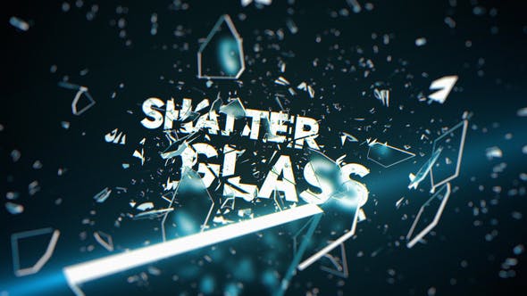 AE模板-玻璃破碎文字宣传片头包含音效 Shatter Glass Trailer