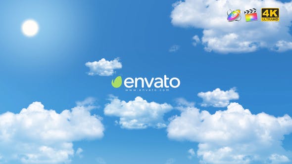 FCPX插件-4K蓝天白云logo动画sky-logo-reveal-fcpx-2020